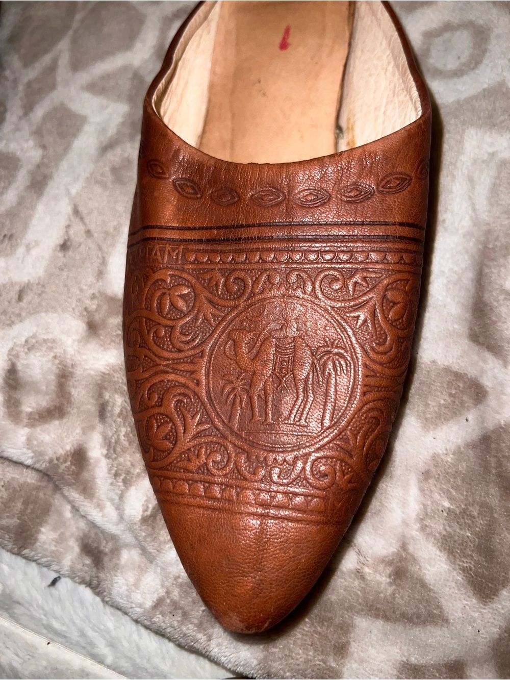 Handmade leather flat from Morocco